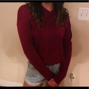 Red hoodie crop